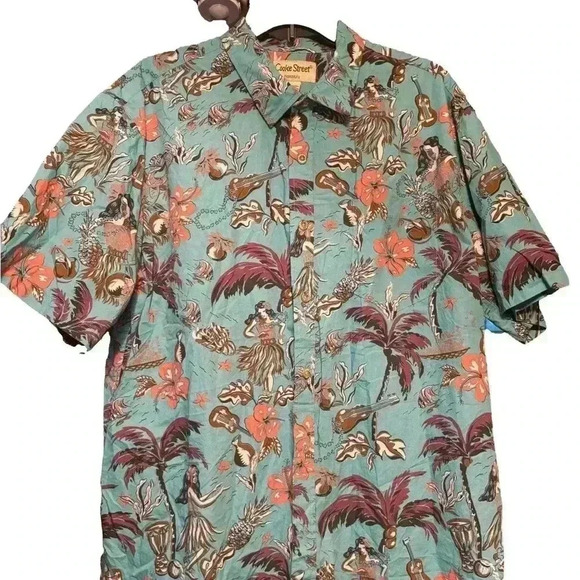 cookie street Other - Cookie Street Teal and pink Floral Hawaiian Shirt Size Large Vintage